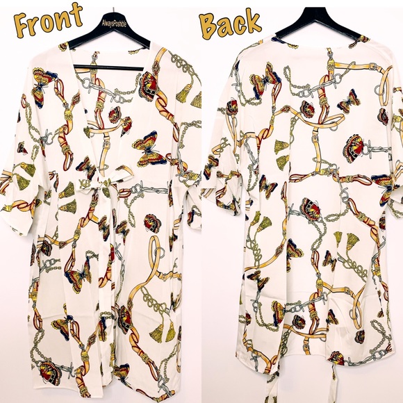 NEW Kimono / Swim Coverup in Floral Butterfly Boho - Picture 4 of 12